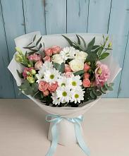 Букет цветов из:  Розы, Лизиантусы и Хризантемы в Большие Березники Мордовия