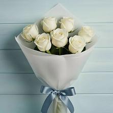 Букет 7 Белых роз Эдлесс Лав в Большие Березники Мордовия