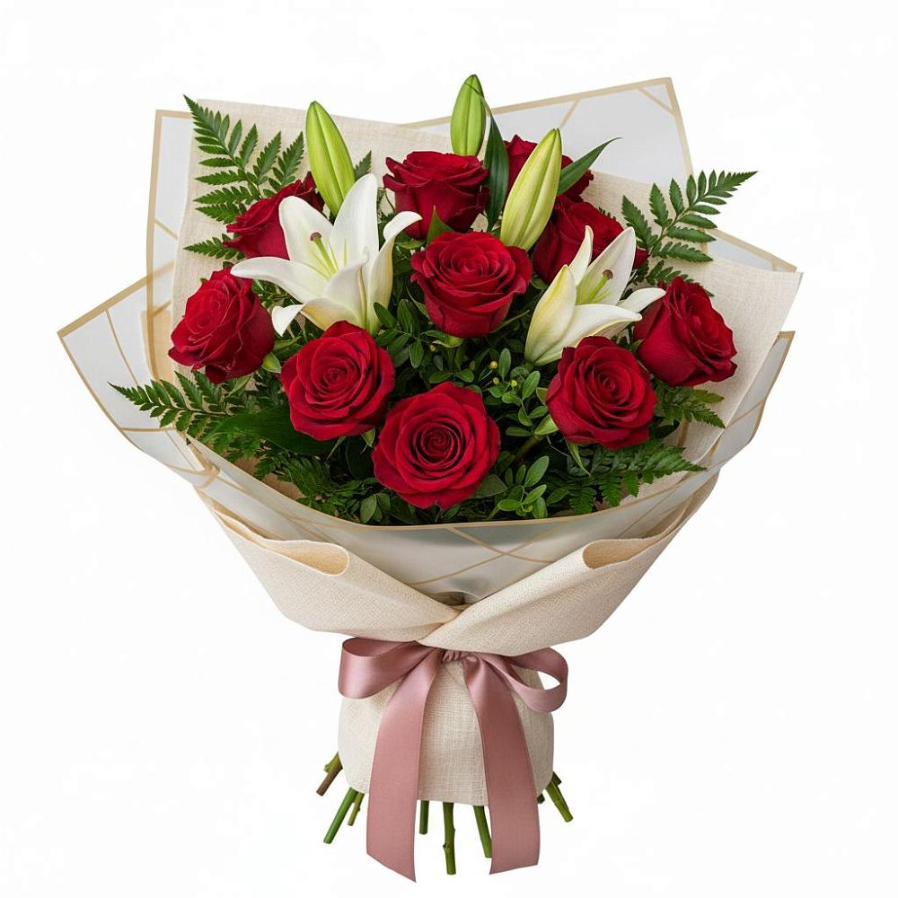 Букет цветов из: Лилии и Розы в Большие Березники Мордовия