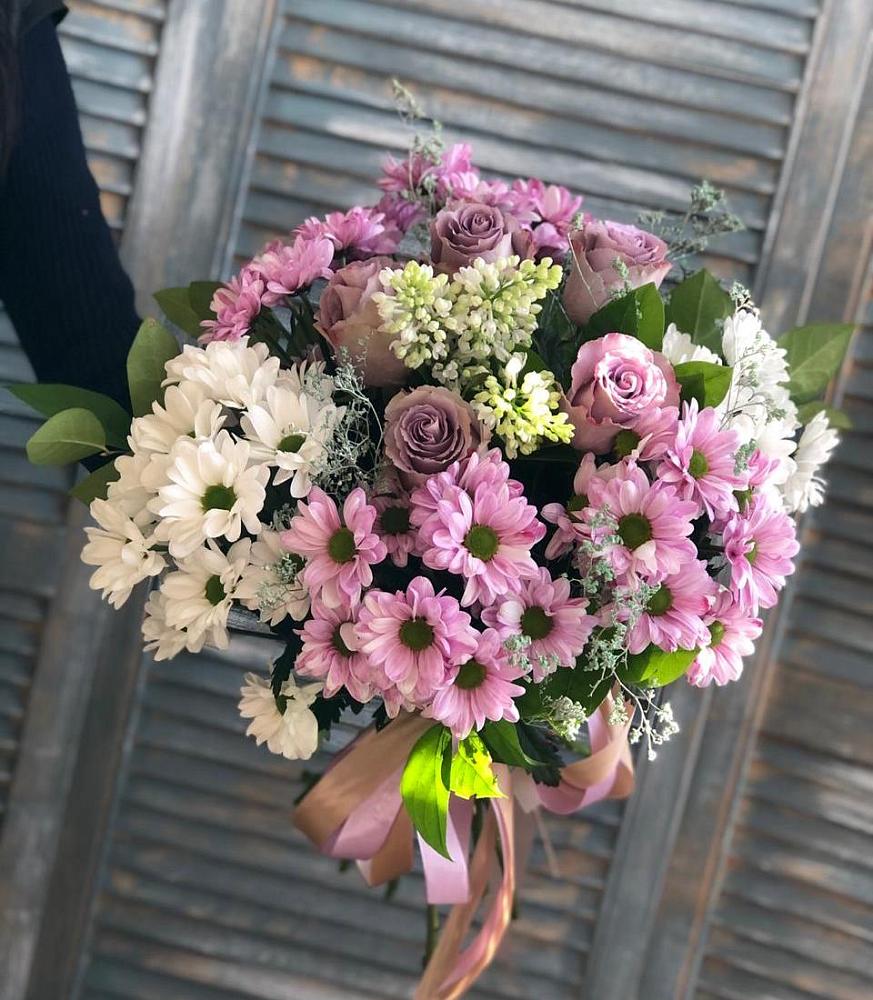 Букет цветов из: Хризантемы и Розы в Большие Березники Мордовия