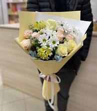Букет цветов из:  Альстромерии, Розы и Хризантемы #REPLACE_PRED# Большие Березники Мордовия