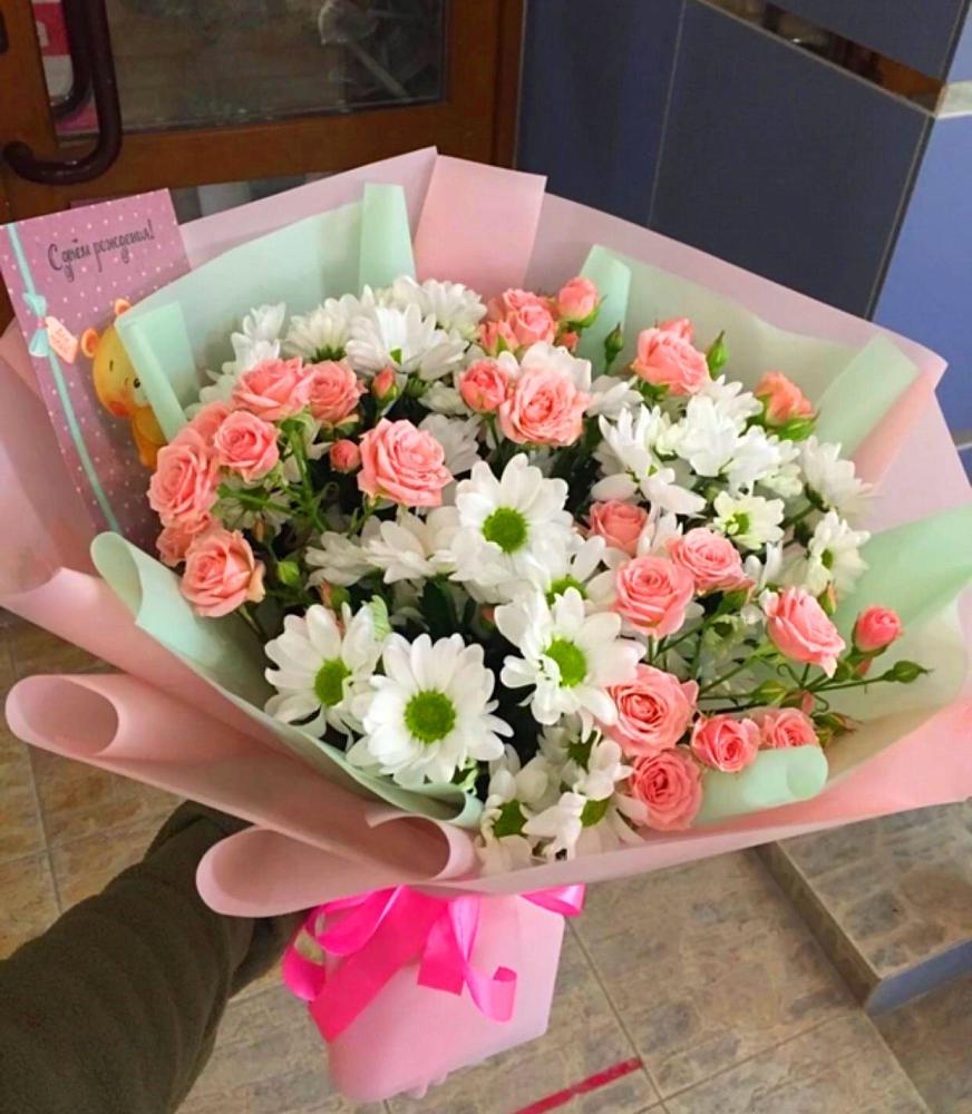 Букет цветов из: Розы и Хризантемы в Большие Березники Мордовия