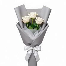 Букет 3 белые розы в Большие Березники Мордовия