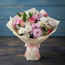 Букет цветов из:  Хризантемы, Альстромерии и Розы в Большие Березники Мордовия