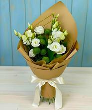 Букет цветов из:  Хризантемы и Лизиантусы в Большие Березники Мордовия