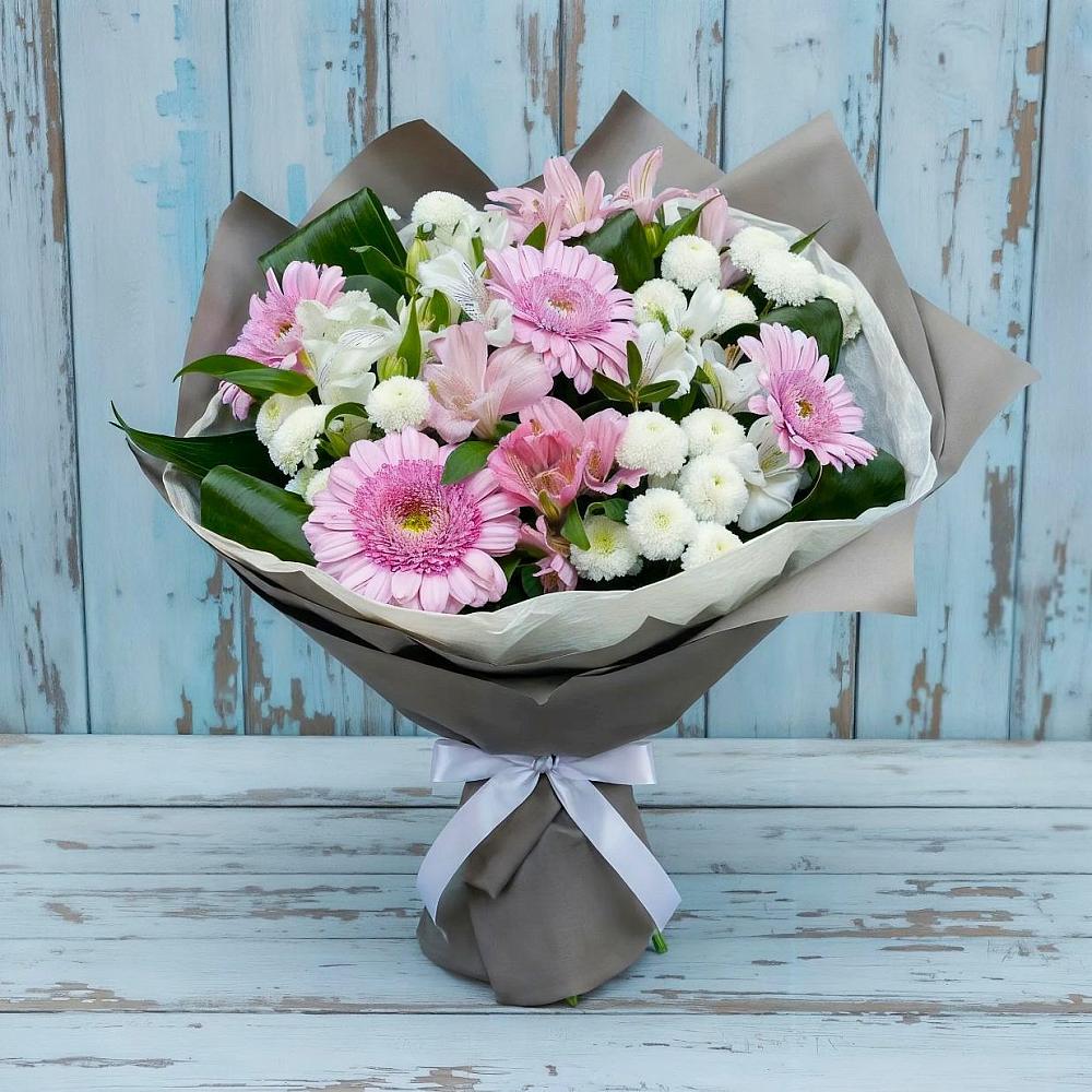 Букет цветов из: Герберы, Альстромерии и Хризантемы в Большие Березники Мордовия